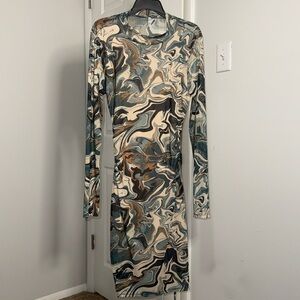 Retro looking mini dress- sheer large